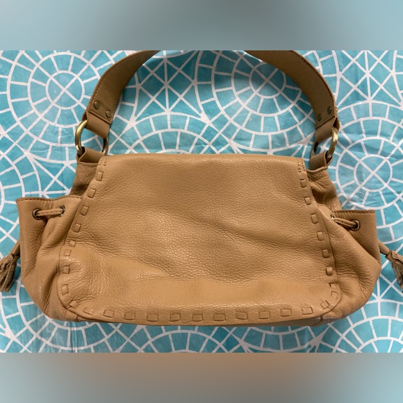 💛TODAY***$39***Maxx New York 100% tanned genuine leather. Tan w gold accents - Picture 6 of 8